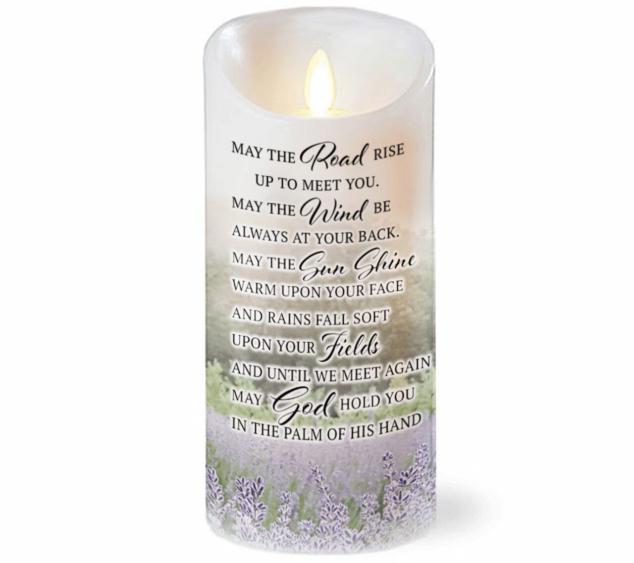 Irish Prayer Personalized Dancing Wick LED Memorial Candle - Celebrate Prints