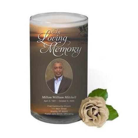 Kenya Personalized Glass Memorial Candle - Celebrate Prints