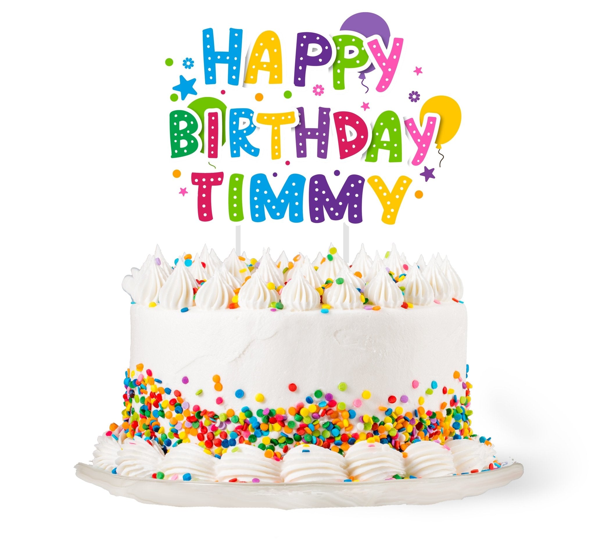Kids Happy Birthday Cake Topper - Celebrate Prints