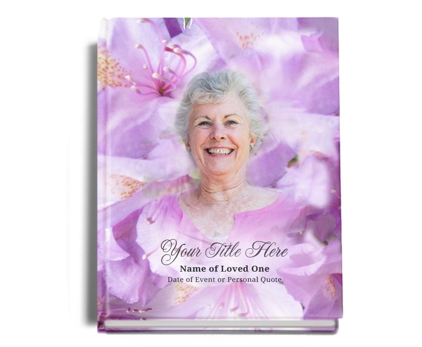 Lavender Perfect Bind Memorial Funeral Guest Book - Celebrate Prints