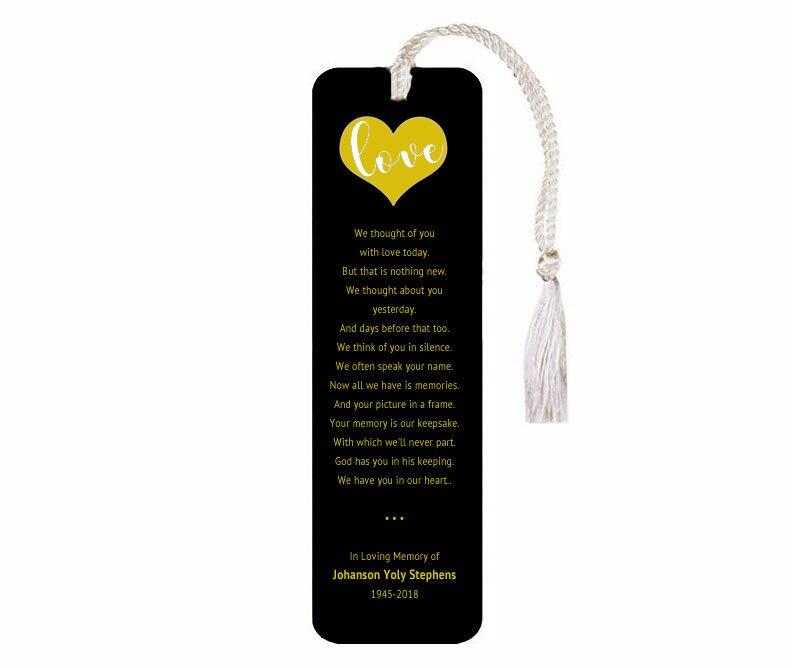 Leather Memorial Bookmark We Thought of You Poem - Celebrate Prints