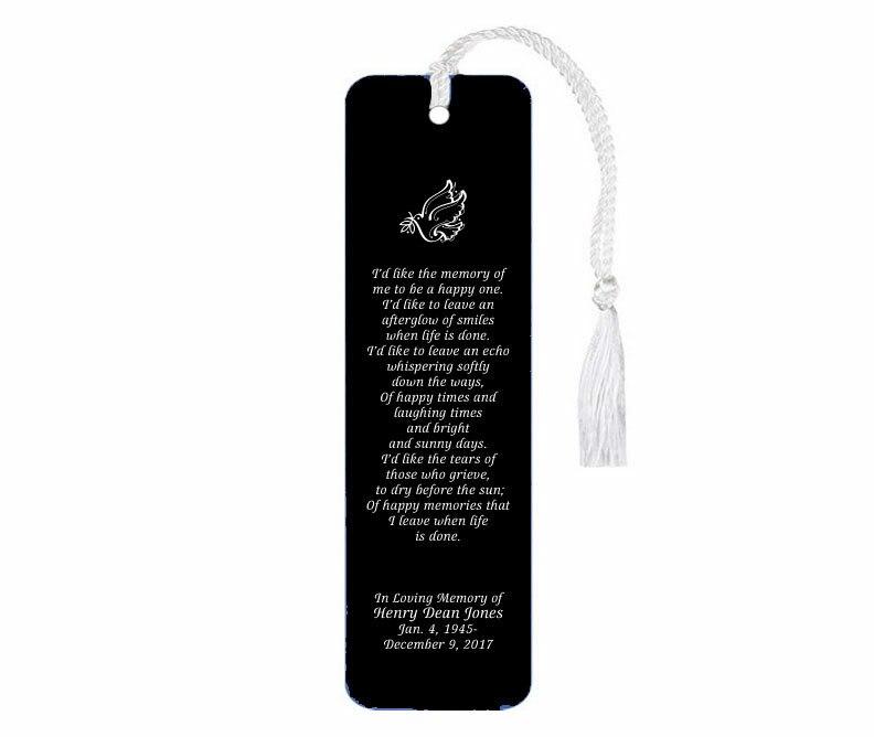 Leatherette Memorial Poem Bookmark Afterglow - Celebrate Prints