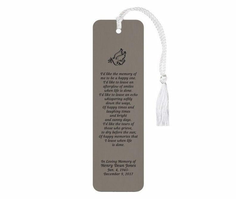 Leatherette Memorial Poem Bookmark Afterglow - Celebrate Prints