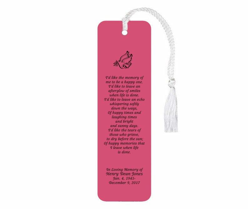 Leatherette Memorial Poem Bookmark Afterglow - Celebrate Prints