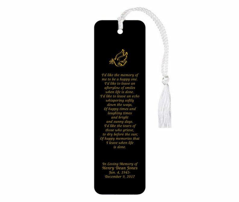 Leatherette Memorial Poem Bookmark Afterglow - Celebrate Prints