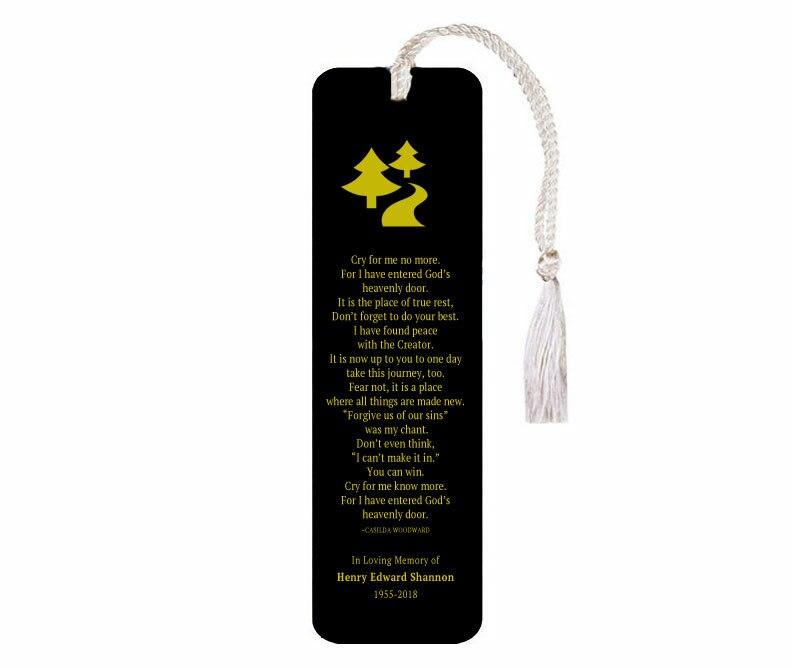 Leatherette Memorial Poem Bookmark Cry For Me No More - Celebrate Prints