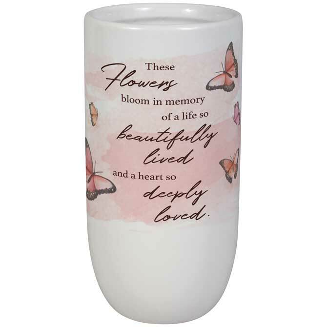Life So Beautifully Lived Ceramic Memorial Vase - Celebrate Prints