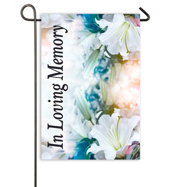Lilies In Loving Memory Garden or Cemetery Flag - Celebrate Prints