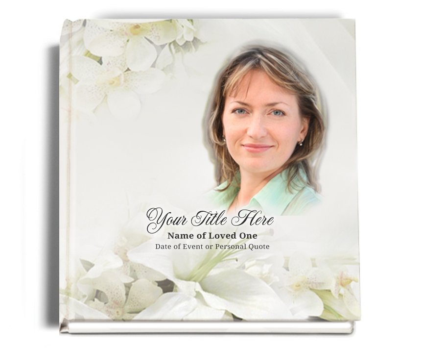 Lily Perfect Bind Memorial Funeral Guest Book - Celebrate Prints