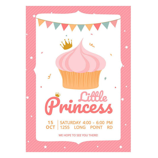 Little Princess Kids Birthday Invitation Template - Celebrate Prints