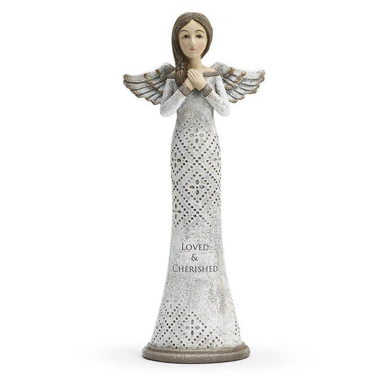 Loved & Cherished In Loving Memory Angel Figurine - Celebrate Prints