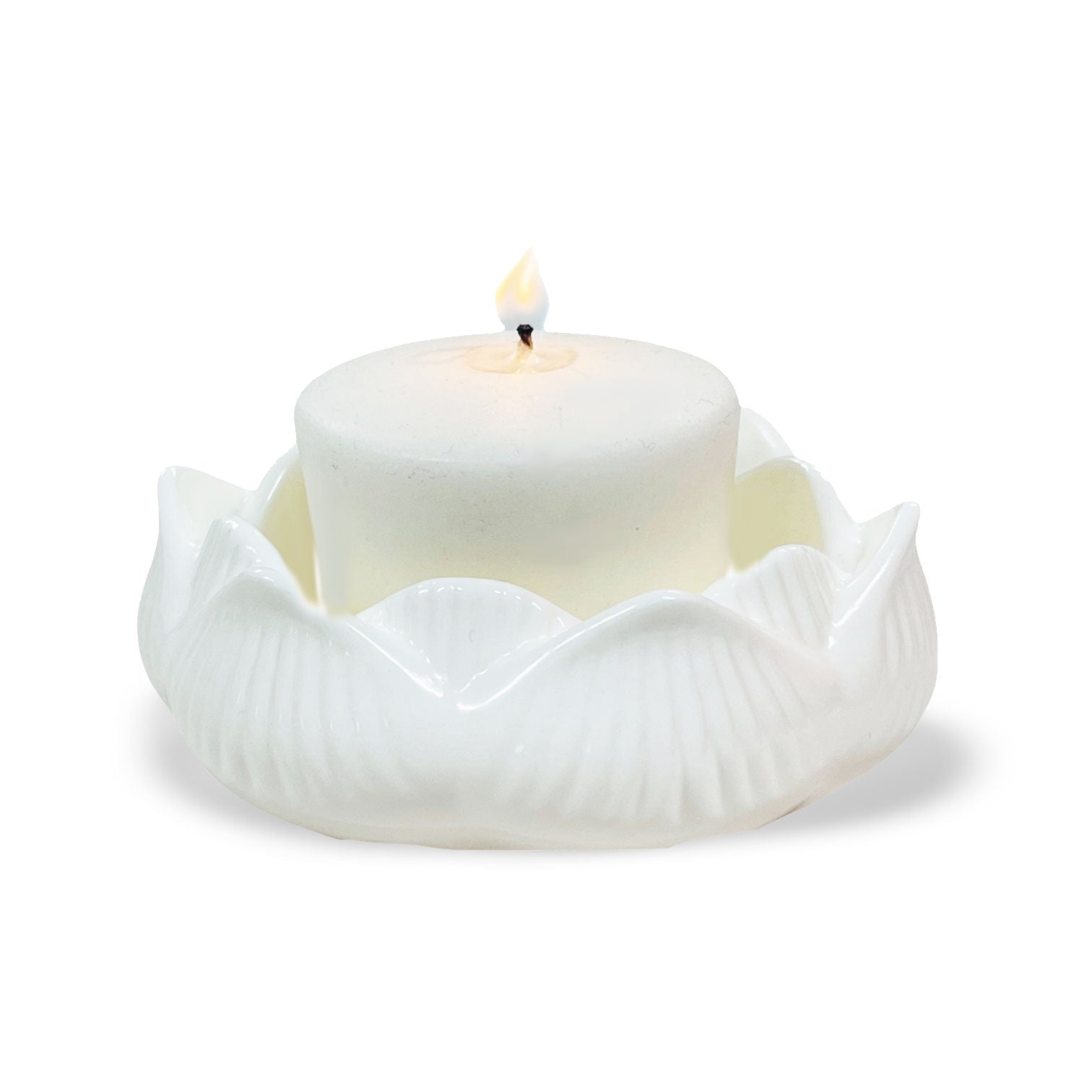 Memorial Flower Petals Votive Holder With Wax Candle - Celebrate Prints