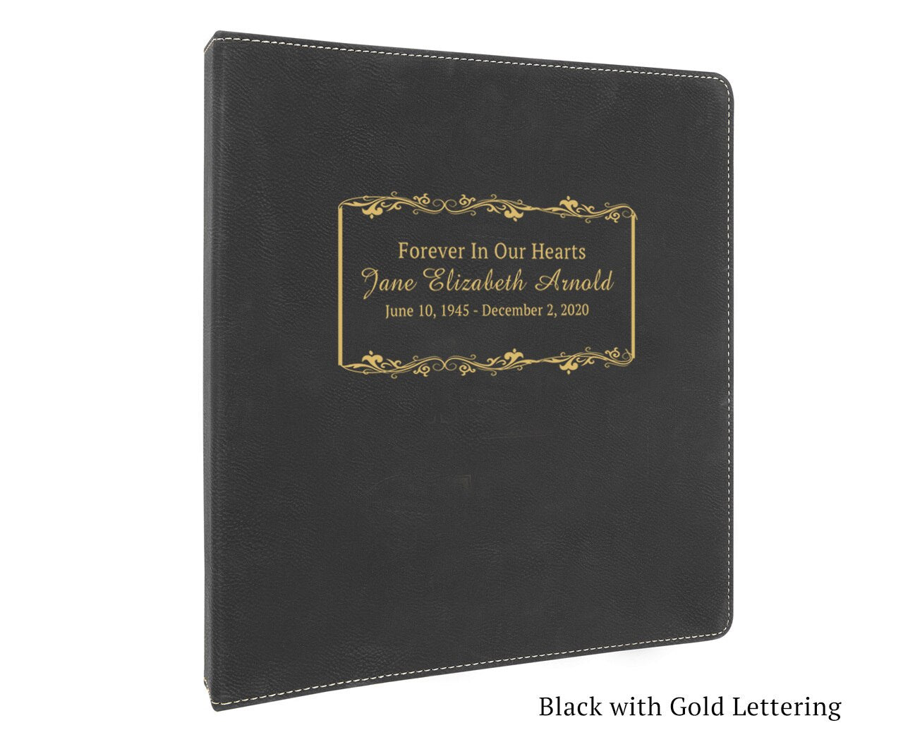 Memorial Funeral Guest Book Binder Leatherette Garland - Celebrate Prints