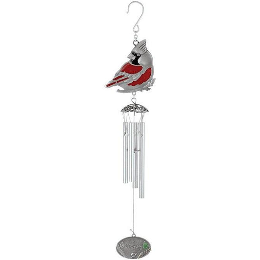 Memorial Wind Chime Pewter Cardinal - Celebrate Prints