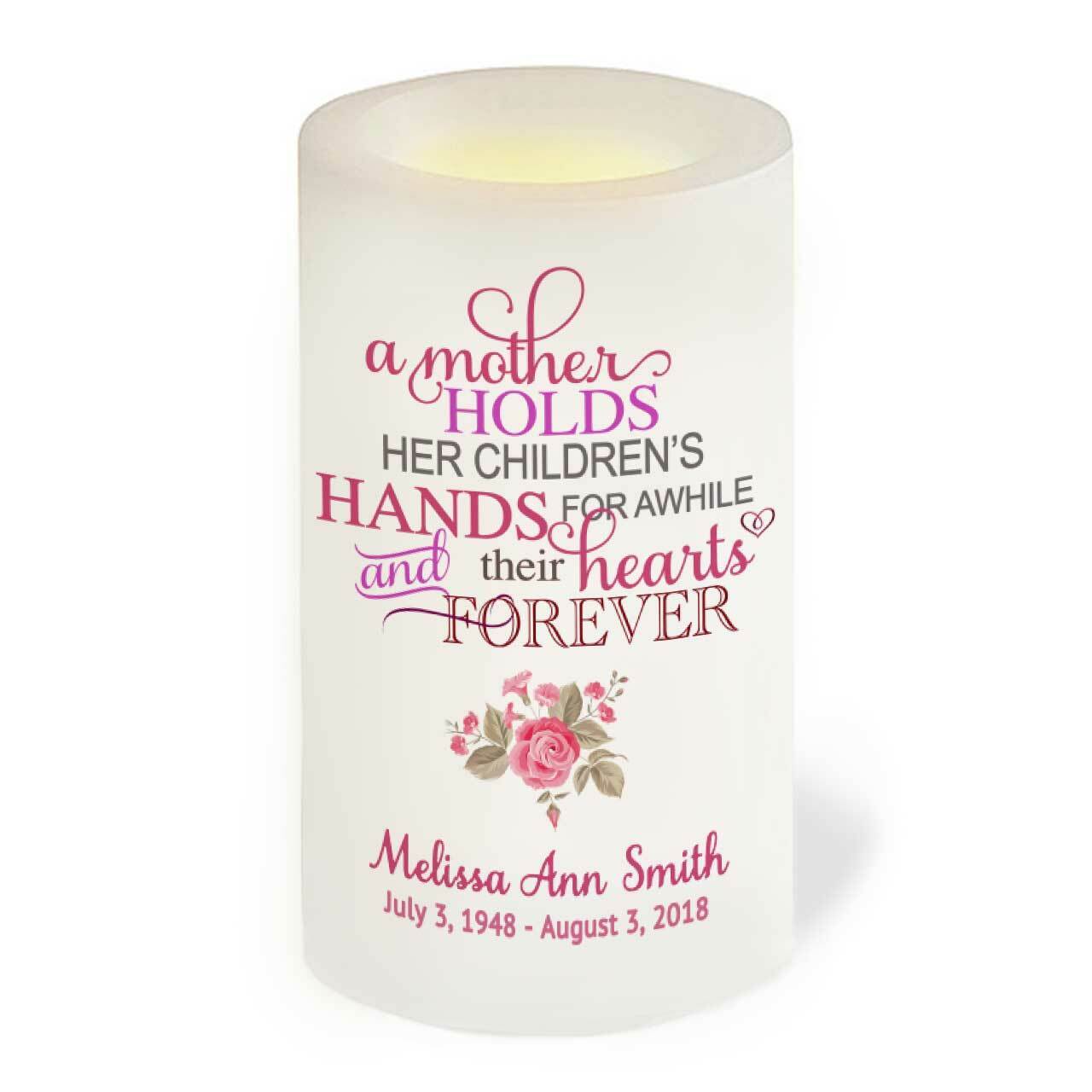 Mothers Personalized Flameless LED Memorial Candle - Celebrate Prints