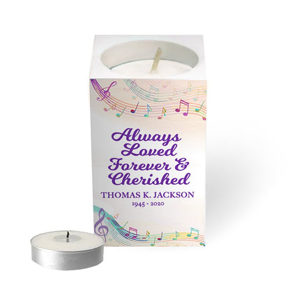 Musical Personalized Mini Memorial Tea Light Candle Holder - Celebrate Prints