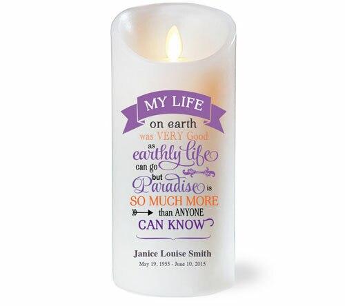 My Life On Earth Dancing Wick LED Memorial Candle - Celebrate Prints