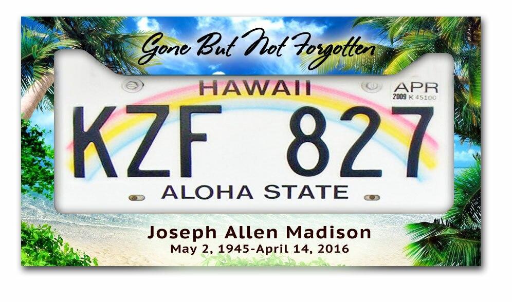 Paradise Custom In Loving Memory License Plate Frame - Celebrate Prints