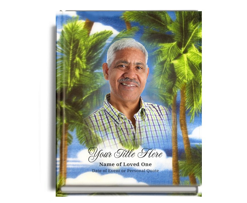 Paradise Perfect Bind Memorial Funeral Guest Book - Celebrate Prints
