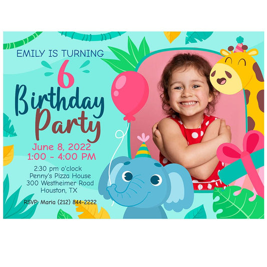Party Animals Kids Birthday Invitation Template - Celebrate Prints
