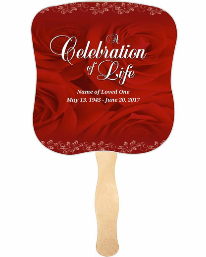 Passion Memorial Fan With Wooden Handle (Pack Of 10) - Celebrate Prints