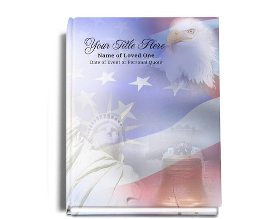 Patriot Perfect Bind Memorial Funeral Guest Book - Celebrate Prints
