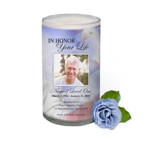 Patriot Personalized Glass Memorial Candle - Celebrate Prints