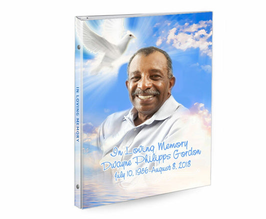Peace 3-Ring Book Binder Memorial Funeral Guest Book - Celebrate Prints