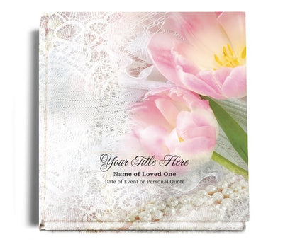 Pearls Perfect Bind Memorial Funeral Guest Book - Celebrate Prints