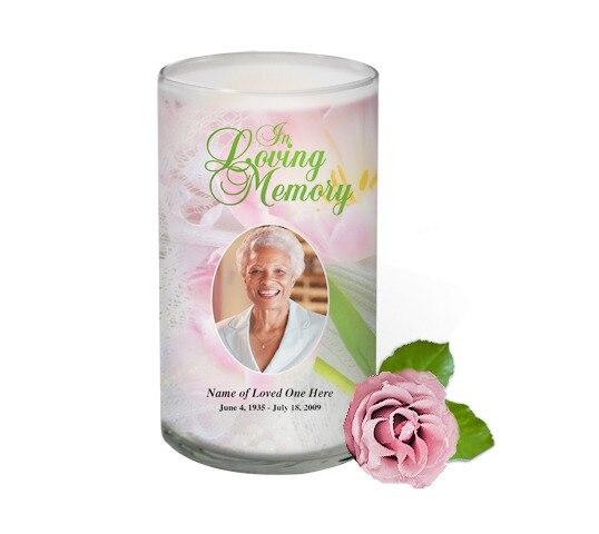 Pearls Personalized Glass Memorial Candle - Celebrate Prints