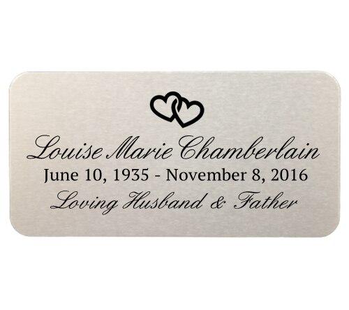 Personalized 1.5 x 3 Rounded Rectangle Memorial Urn Plate - Celebrate Prints
