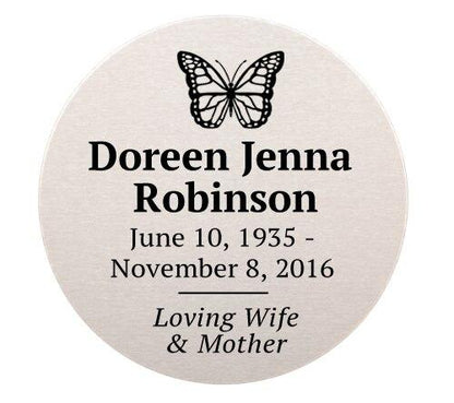 Personalized 2 Inch Circle Flexible Urn Plate - Celebrate Prints