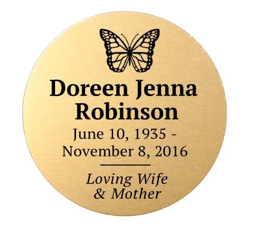 Personalized 2 Inch Circle Flexible Urn Plate - Celebrate Prints