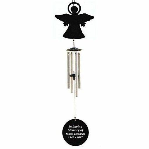 Personalized Angel Silhouette In Loving Memory Memorial Wind Chime - Celebrate Prints