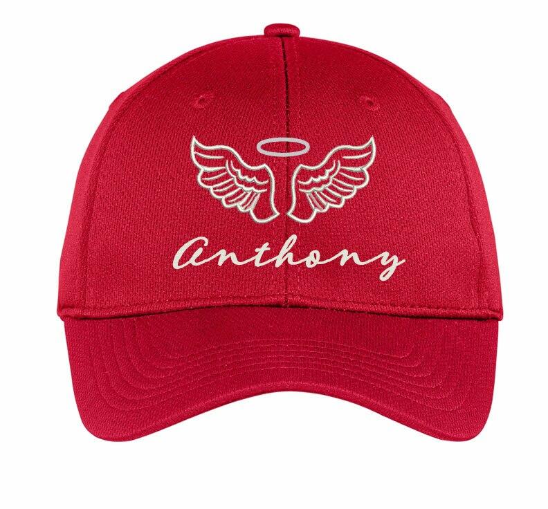 Personalized Angel Wings In Memory Of Baseball Cap - Celebrate Prints