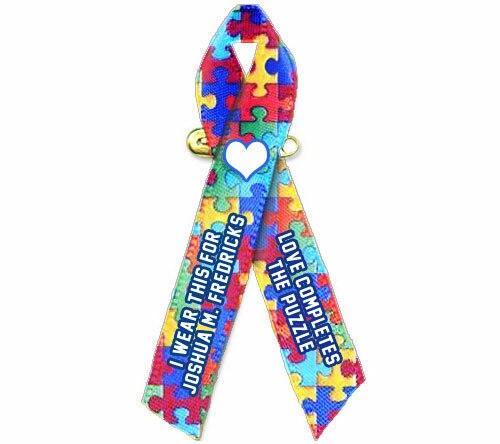 Personalized Autism Awareness Ribbon (Puzzle) - Pack of 10 - Celebrate Prints