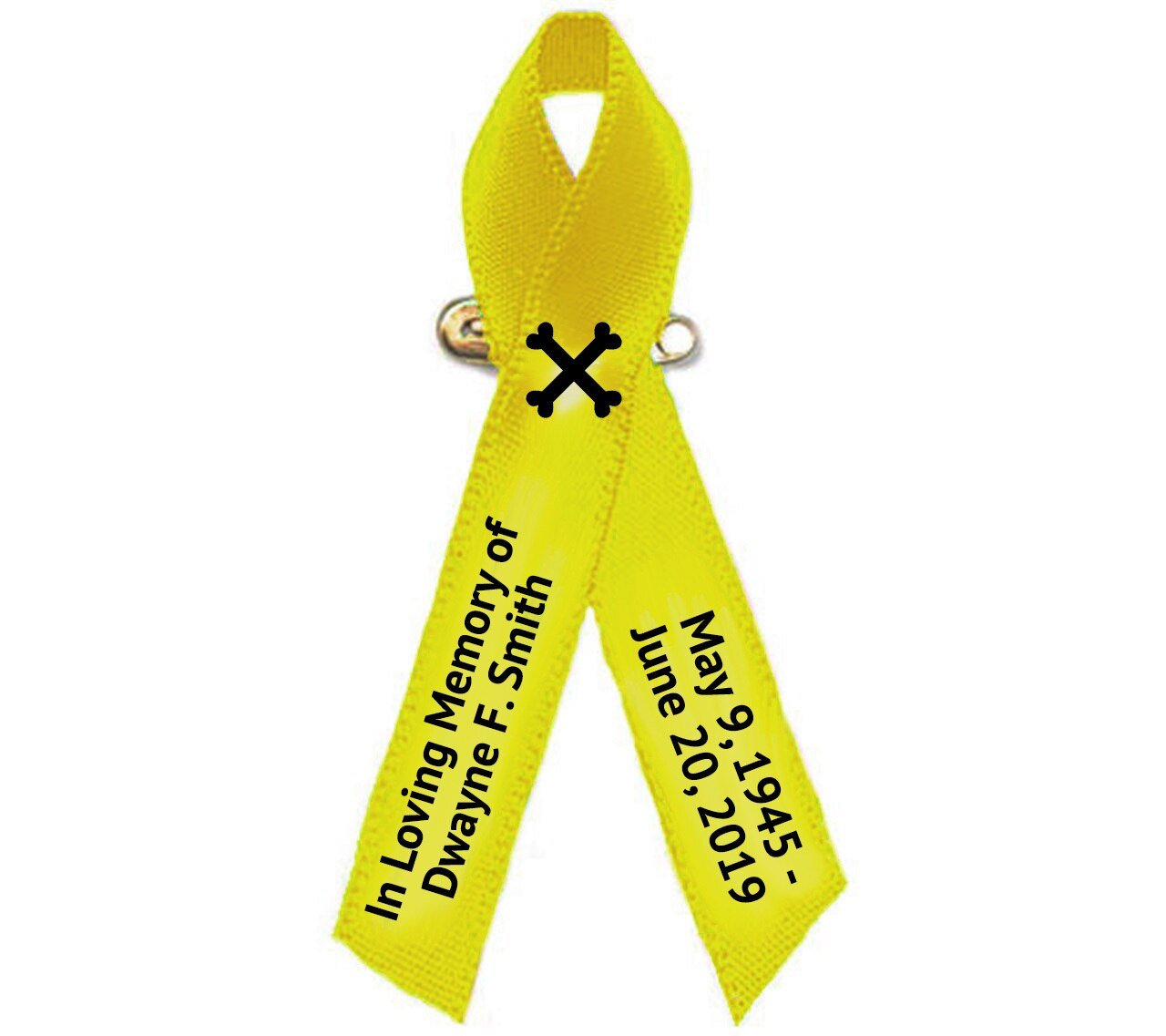 Personalized Bone Cancer Ribbon (Yellow) - Pack of 10 - Celebrate Prints