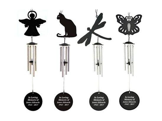 Personalized Butterfly Silhouette In Loving Memory Memorial Wind Chime - Celebrate Prints