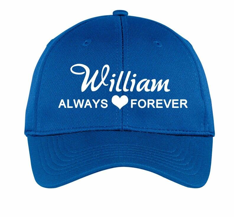 Personalized Embroidered Always Forever In Memory Baseball Cap - Celebrate Prints