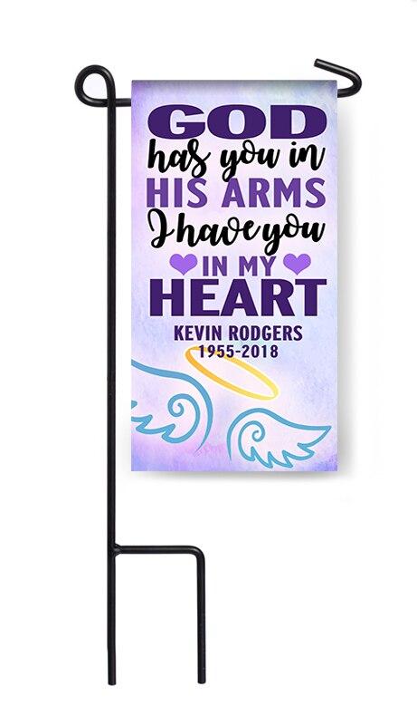 Personalized God Has You Mini Memorial Flag With Stand - Celebrate Prints