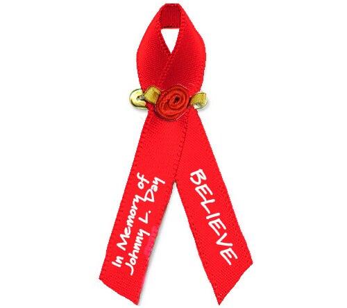 Personalized HIV-Aids Awareness Ribbon (Red) - Pack of 10 - Celebrate Prints