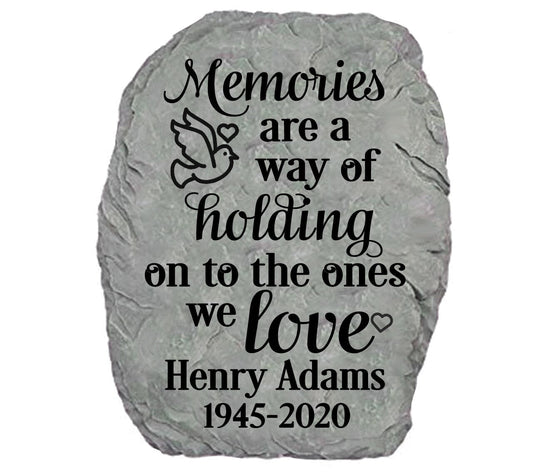 Personalized Holding Memories Memorial Garden Stone - Celebrate Prints