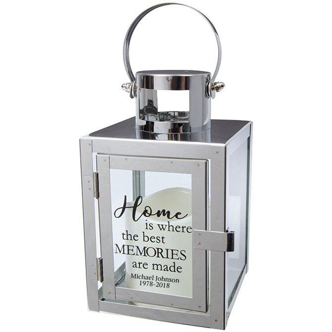 Personalized Home Memories Silver Metal Lantern - Celebrate Prints