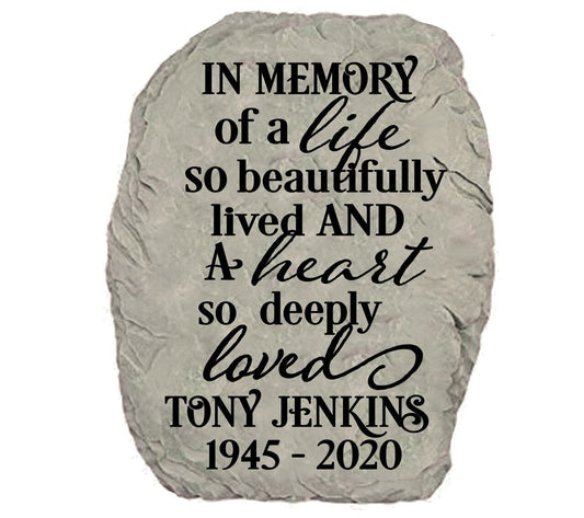 Personalized In Memory Memorial Garden Stone - Celebrate Prints