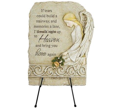 Personalized Kneeling Angel Memorial Garden Plaque - Celebrate Prints