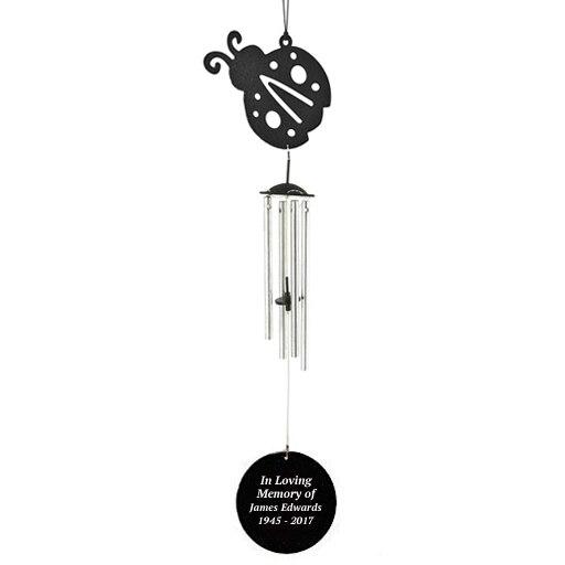Personalized Lady Bug Silhouette In Loving Memory Memorial Wind Chime - Celebrate Prints