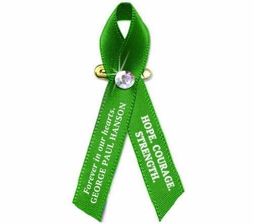 Personalized Liver Cancer Ribbon (Emerald Green) - Pack of 10 - Celebrate Prints
