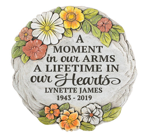Personalized Moment In Our Arms Memorial Garden Stepping Stone - Celebrate Prints
