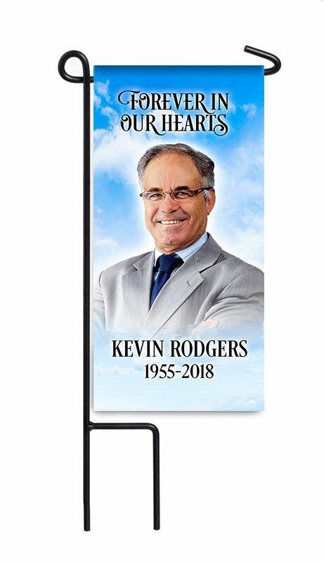 Personalized Photo Mini Memorial Flag With Stand - Celebrate Prints