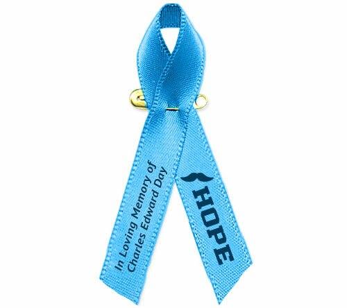 Personalized Prostate Cancer Ribbon (Lt. Blue) - Pack of 10 - Celebrate Prints